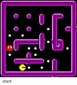Pacman test episode, ground-truth rollout.