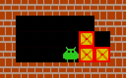 Push right: the puzzle stays solvable; all three boxes reach their goals in 13 moves.